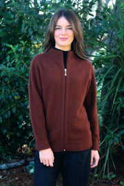Plain Zip Possum Merino Cardigan